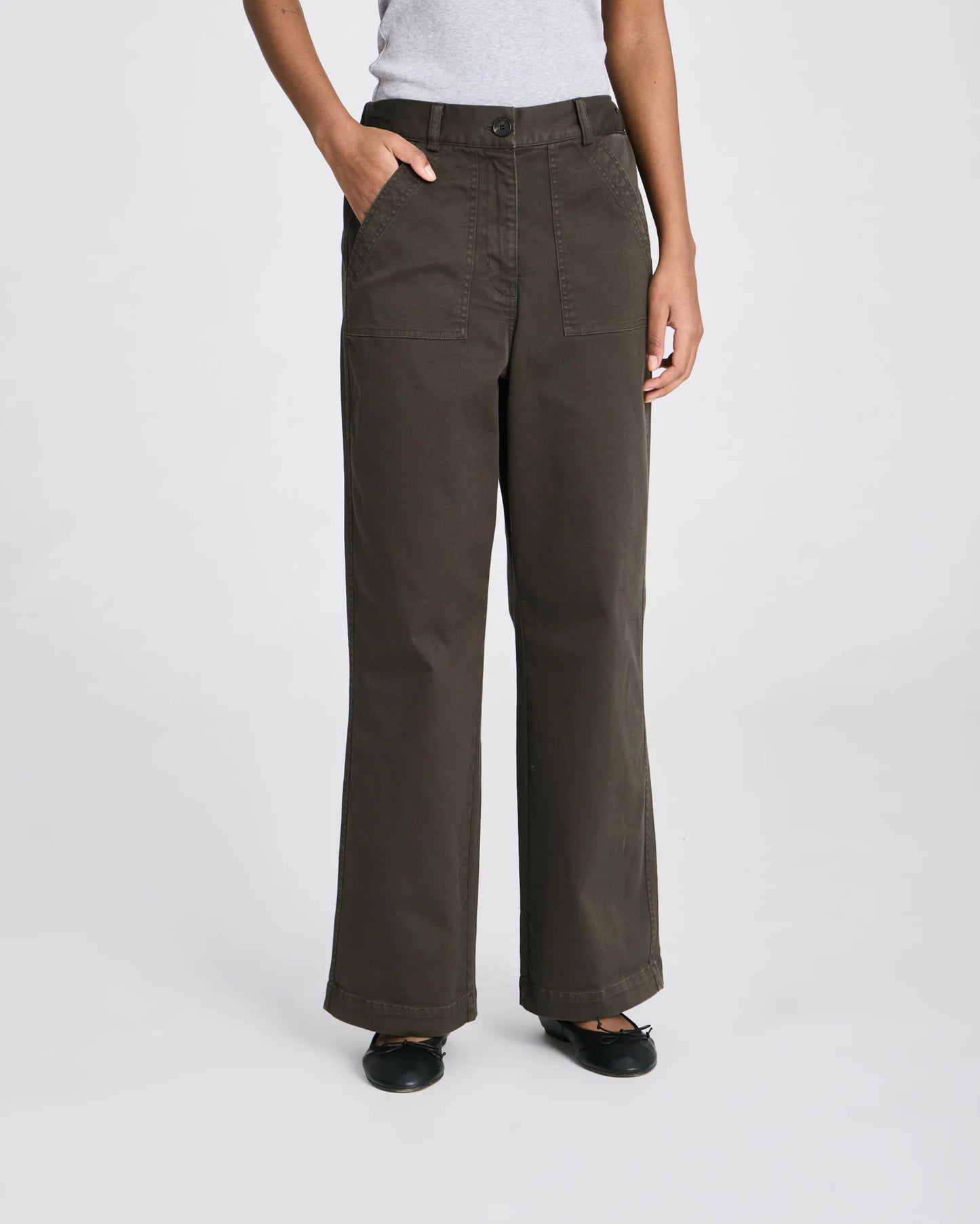 Tinne cotton twill pant in black ink