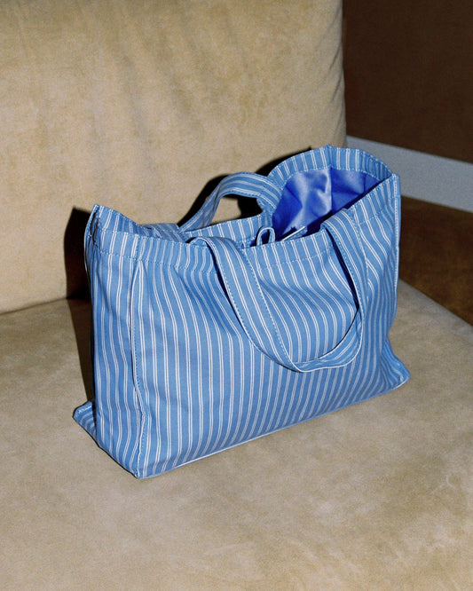 Bernadette bag in blue and white stripes