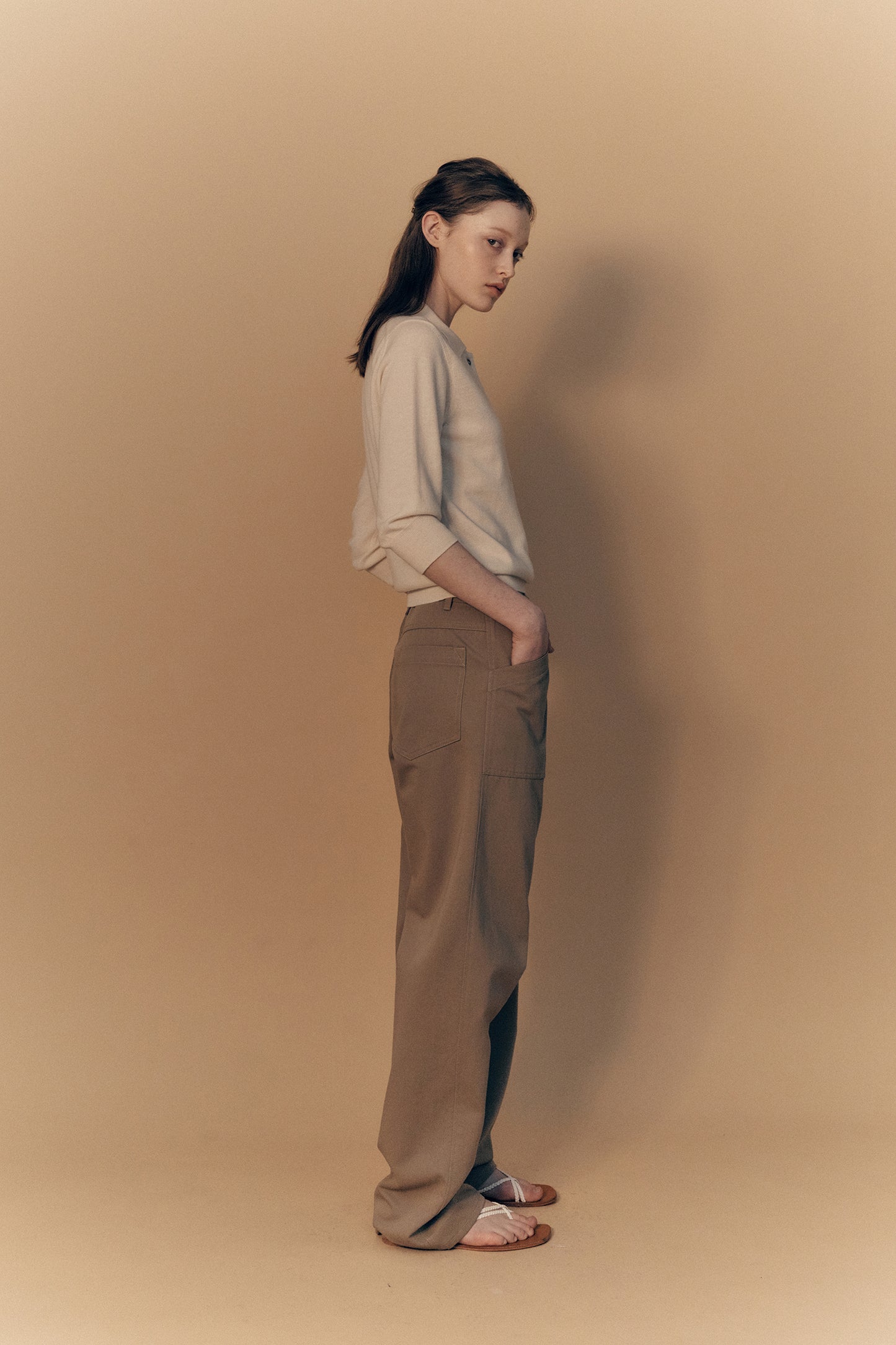 Bas loose trouser in khaki