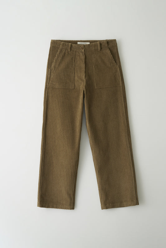 Double folded corduroy pants in camel