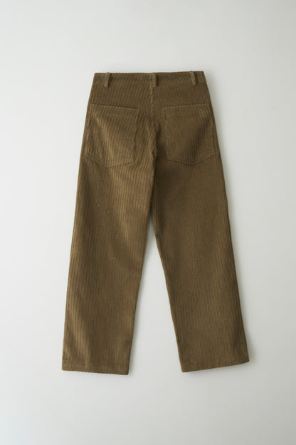 Double folded corduroy pants in camel