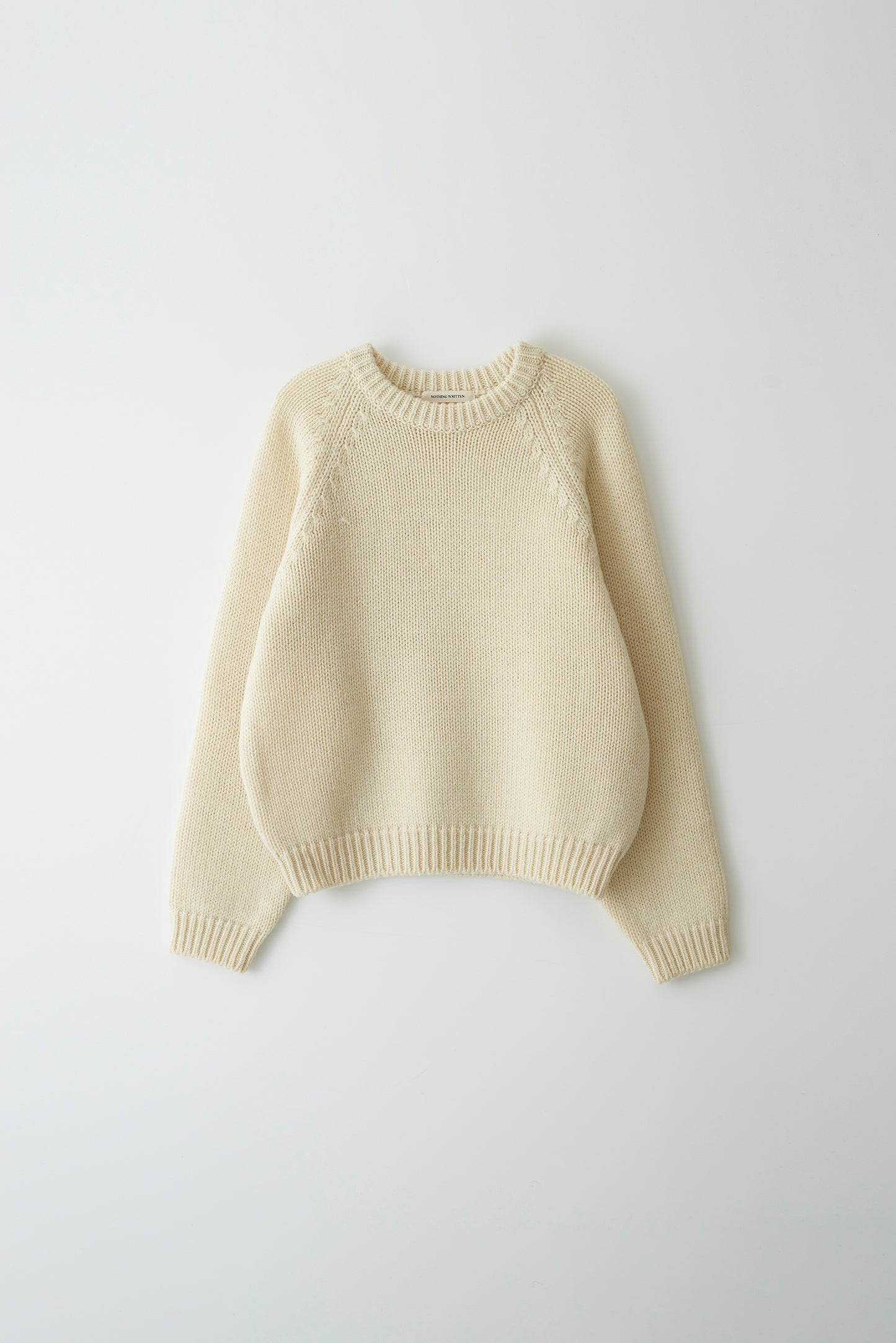 U-neck knitted sweater in ivory