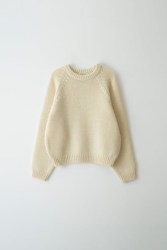 U-neck knitted sweater in ivory