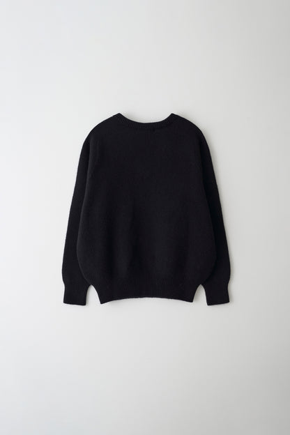 V-neck alpaca sweater in black