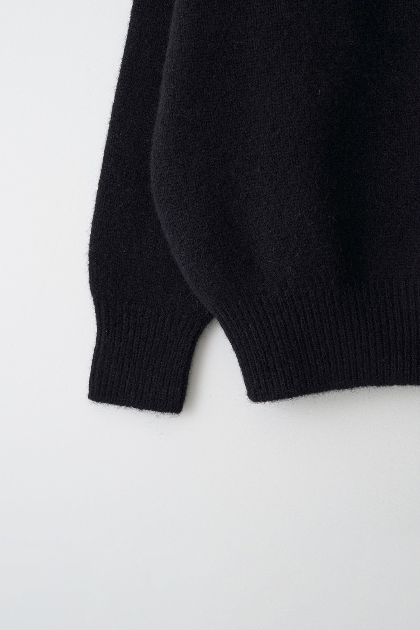 V-neck alpaca sweater in black