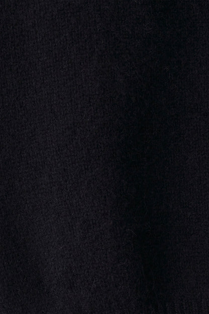 V-neck alpaca sweater in black