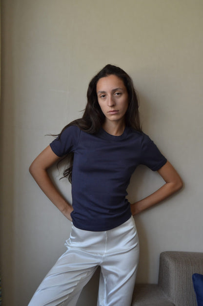 June boatneck t-shirt in navy