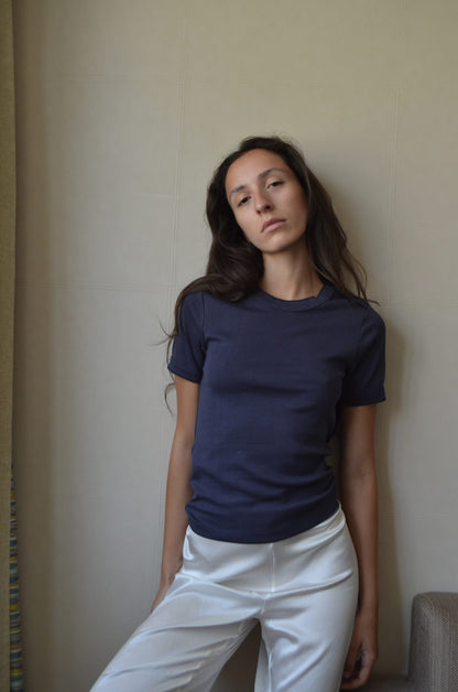 June boatneck t-shirt in navy