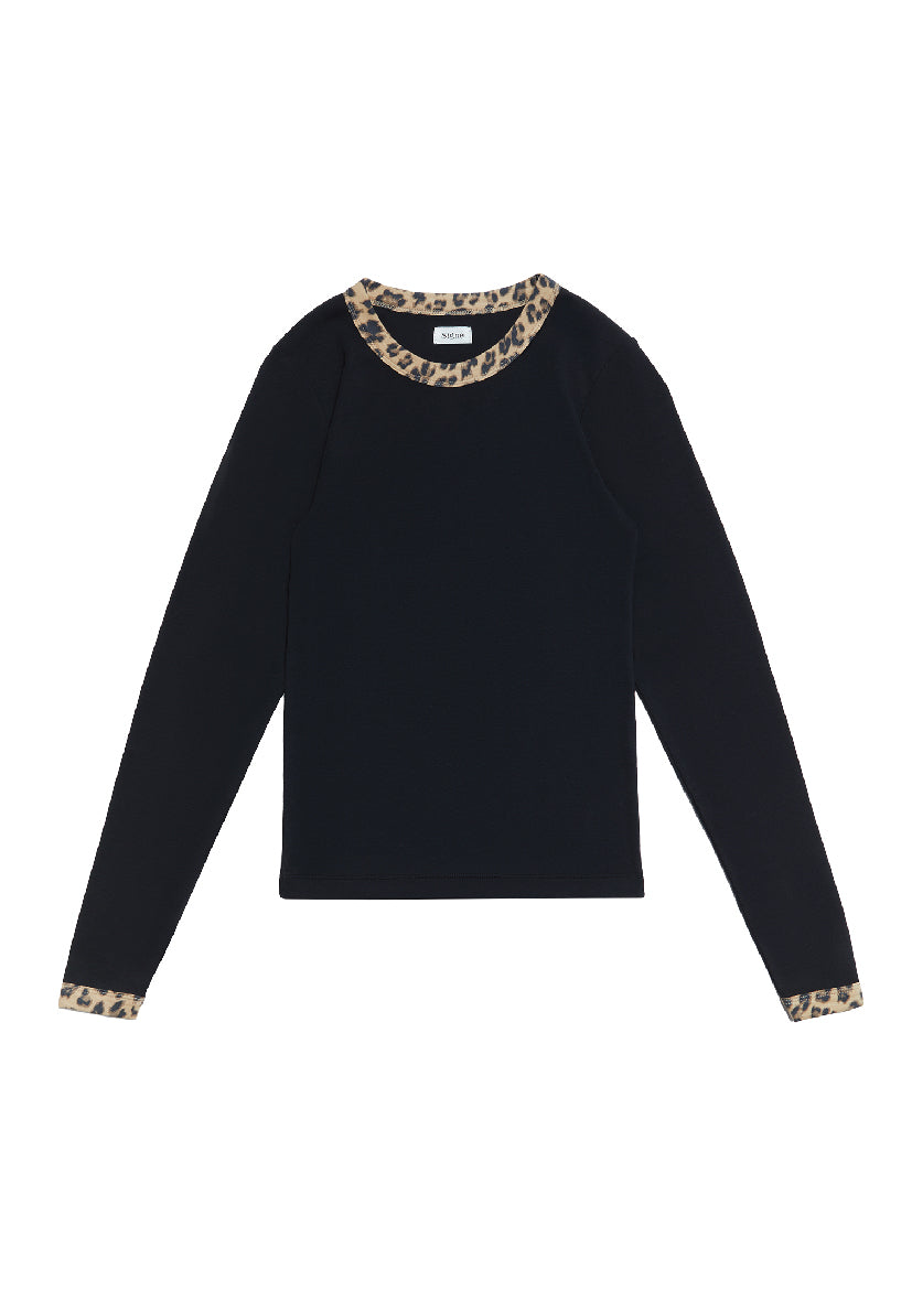 June longsleeve in black leopard
