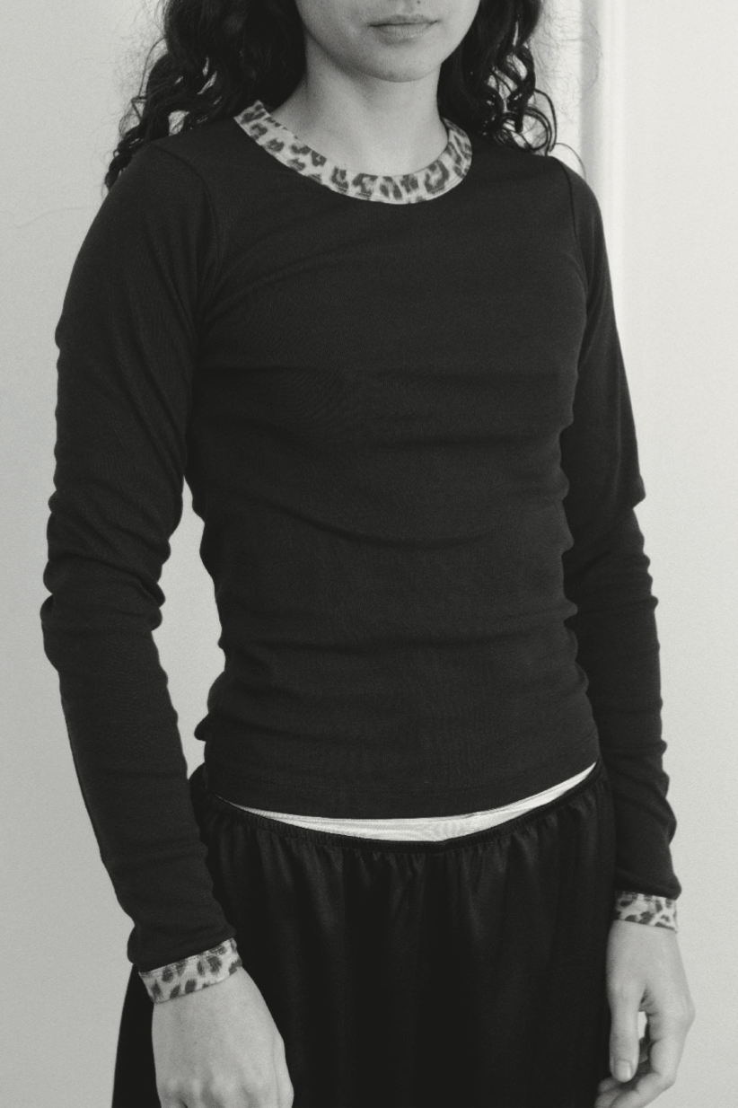 June longsleeve in black leopard