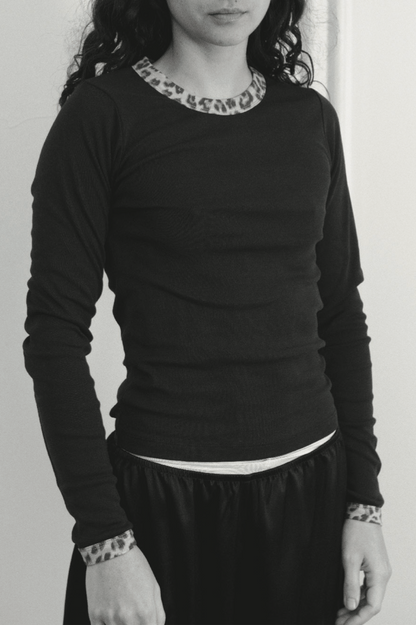 June longsleeve in black leopard